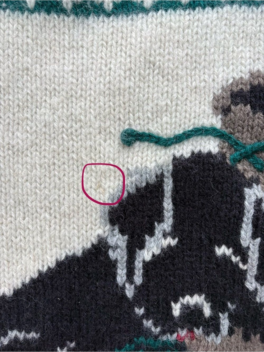 L.LBean Vintage Bean Boot Dog Wool Sweater Medium - Picture 10 of 12